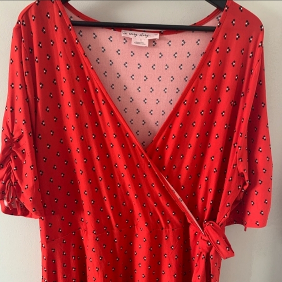 In Every Story Dresses & Skirts - Red faux wrap dress